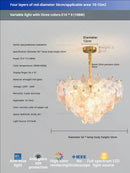 Axyaa French Flower Chandelier Bedroom Dining Room Crystal Lamp