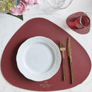 Axyaa Oval Faux Leather Placemat Coaster Sets - Waterproof Non-Slip Nordic Table Pads