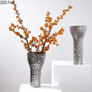 Axyaa Gold Ceramic Vase Hammer Pattern Room Aesthetic Decor