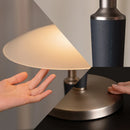 Axyaa Luxury Wood Glass Gold Bedside Table Lamp