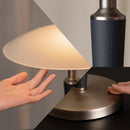 Axyaa Wood Glass Gold Bedside Lamp with Dimmable Reading Light