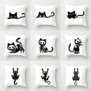 Skull Cat Black Pillowcase 45x45cm Home Decor for Sofa & Car - Axyaa