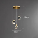 Axyaa Crystal Pendant Chandelier for Living Room Bedroom Kitchen - Modern Luxury Ceiling Light