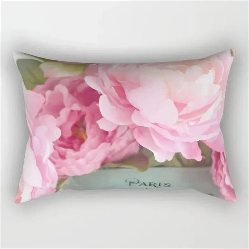 Pink Flower Polyester Pillowcase - Romantic Girl Room Aesthetic Decor