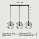 Axyaa Glass 3-Light Pendant Lamp: Luxury Adjustable Ceiling Light for Home, Dining, Bar, Kitchen