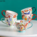 Axya Hand Painted Ceramic Mug Large Capacity Coffee Tea Cup Breakfast Milk Mugs
