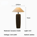 Axyaa Ceramic Mushroom Floor Lamp, LED Minimalist Fabric Shade for Home Decor