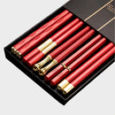 Axyaa Christmas Korean Reusable Chopsticks Set, Non-Slip, Food-Grade, Dishwasher-Safe
