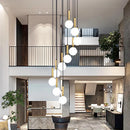 Axyaa LED Ring Stairs Pendant Light Chandelier for Living Room Dining Room Lighting