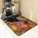 Axyaa Autumn Red Panda Maple Leaf Drying Mat