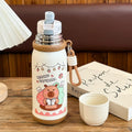 Capibara Thermos Bottle with Straw, Stainless Steel Insulated Kids Cup - Axyaa