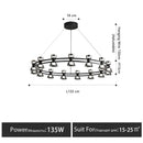 Axyaa Modern Glass Chandeliers Black/Gold Pendant Lights for Luxury Decor