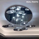 Axyaa Chrome LED Ceiling Chandelier: Modern Luxury Cobblestone Pendant Lights for Living Room