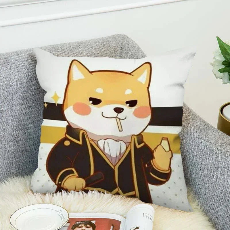 Axyaa Shiba Inu Cushion Cover 45x45cm for Bed or Chair Decor