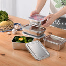 Axyaa Stainless Steel Food Storage Tray with Cover - Kitchen Organizer