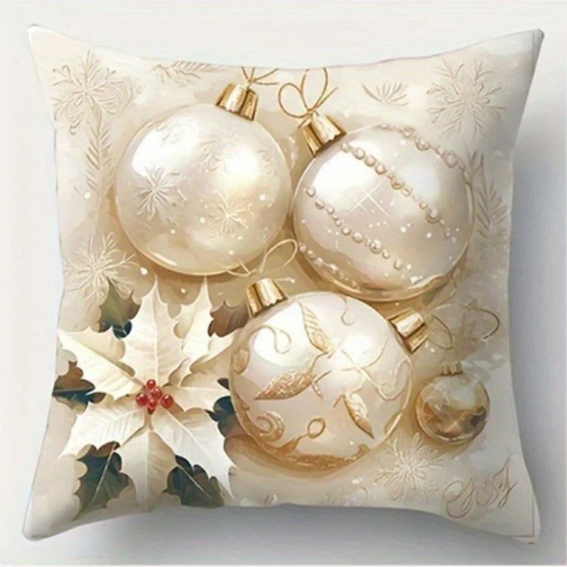 Axyaa Christmas Pillowcase Stove Lamp Ball Gift Cushion Cover Home Decoration 45x45cm