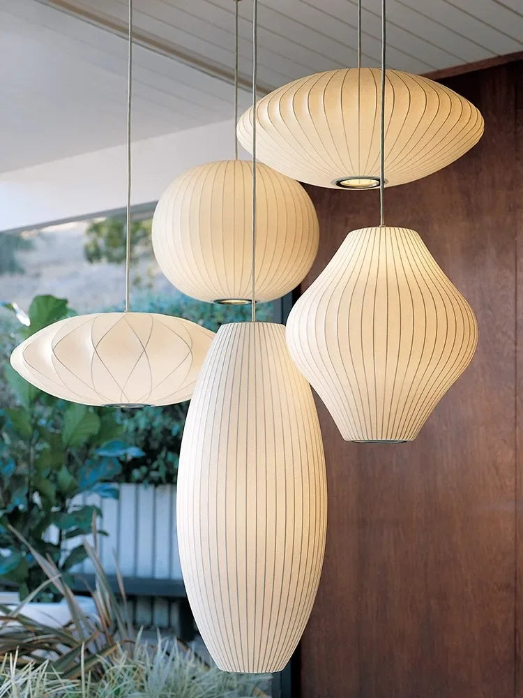 Axyaa Wabi Sabi Silk Pendant Lights - Nordic Style Chandelier for Home Decor