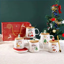 Axyaa Santa Claus Ceramic Mug Cup Set - Christmas Gift Cold Coffee Milk Drinkware
