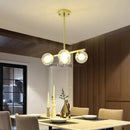 Axyaa Nordic White Glass Ball Chandelier - LED Pendant Lamp with Multiple Heads