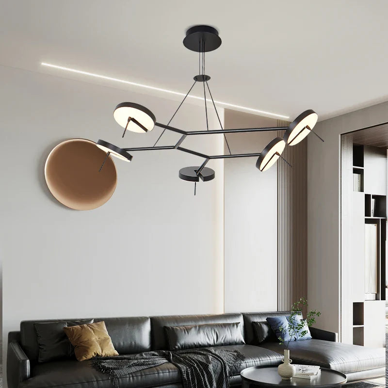 Axyaa Rotatable Line LED Chandelier for Living Room and Office