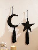 Wooden Ramadan Hanging Ornaments Stars & Moon Eid Mubarak, Axyaa Muslim Decor Ramadan Kareem