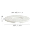 Axyaa White Pearl Dot Ceramic Round Flat Plate - Creative Molecular Cooking Tableware