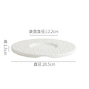 Axyaa White Pearl Dot Ceramic Round Flat Plate - Creative Molecular Cooking Tableware