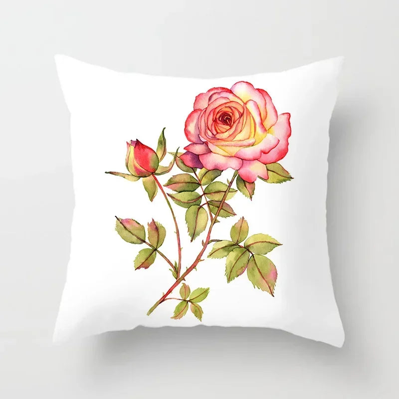 Axyaa Rose Flowers Cushion Cover 45*45cm Home Decor Sofa Car Pillow Cover