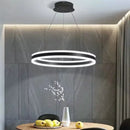 Axyaa Nordic Ring LED Chandelier for Dining Living Room Kitchen Island Pendant Lamp