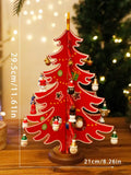 Axyaa Mini Christmas Tree Ornament Set with Snowman Hanging Decor