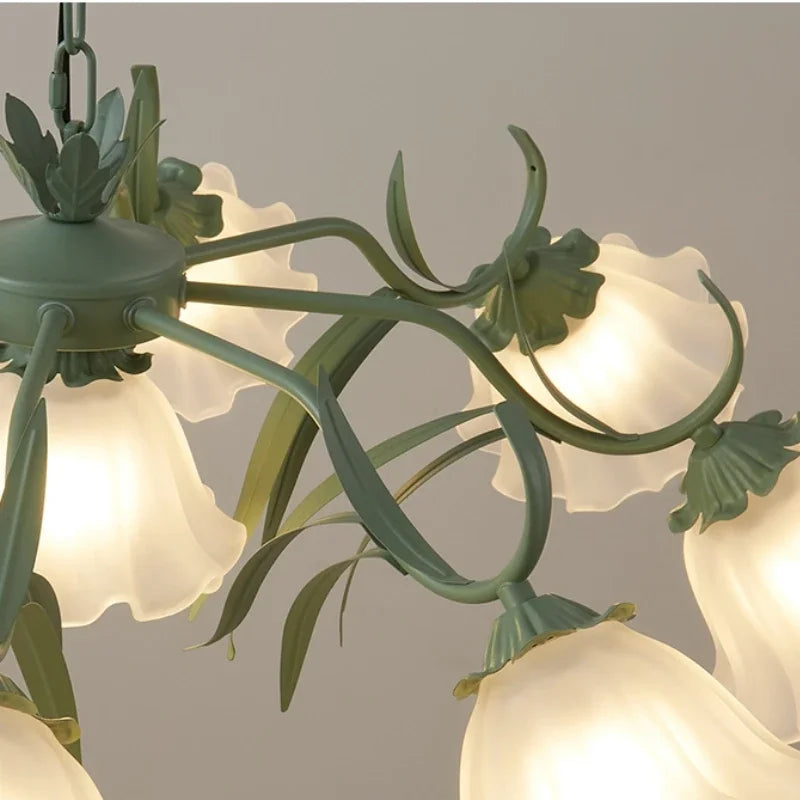 Axyaa Romantic Iron Art Flower Chandelier for Living Room, Bedroom, Villa, and Restaurant