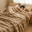 Axyaa Faux Rabbit Fur Blanket: Luxuriously Soft & Warm Sofa Bed Throw Blanket