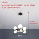 Axyaa Glass Bubble LED Pendant Lights - Modern Living Room Hanging Lamps