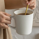 Axyaa Striped Ceramic Coffee Cup Vintage Style Mug with Handle, High Capacity