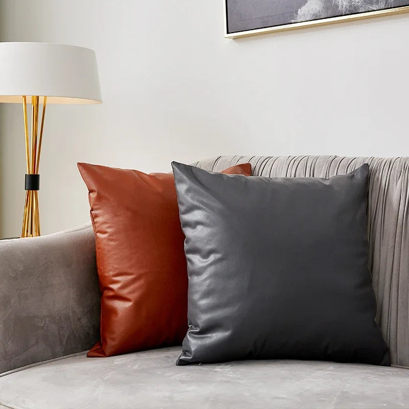 Axyaa 45x45cm Pu Leather Cushion Covers for Home Decor