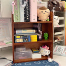 Wooden Retro Storage Organizer for Axyaa Dormitory Desktop, Multi-layer Cosmetics Cabinet