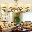 Axyaa Luxury Natural Jade Chinese Chandelier for Living Room Restaurant Villa Duplex