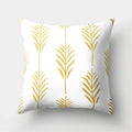 Golden Leaf Tropical Pillow Cover for Home Decor by Axyaa
