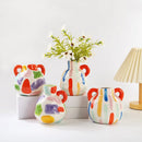 Axyaa Cartoon Ceramic Vase Teapot Handmade Porcelain Flower Home Decor