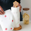 Axyaa Beech Wood Paper Towel Rack - Vertical Storage Roll Holder