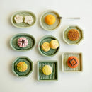Axyaa Celadon Relief Fruit Nut Jewelry Plate - Elegant Ceramic Snack Dish