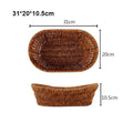 Axyaa Handwoven Bread Storage Basket with Double Handle: 5 Styles for Fruit Tray & Sundries Organizer