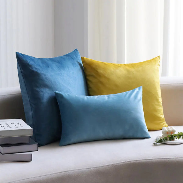 Axyaa Velvet Decorative Pillow Cover in Various Colors for Living Room Sofa