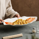 Axyaa Ceramic Sashimi Plate for Steak and Seafood - Large, Elegant Tableware