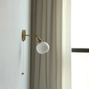 Axyaa Clear Glass LED Wall Sconce Pull Chain Switch Modern Mirror Light
