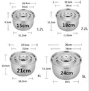 Axya Stainless Steel Basin Lid Soup Pot Oil Seasoning Cylinder Egg Stew Milk Salt Bottle