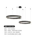 Axyaa Black Glass Ring Chandelier LED Pendant Light for Modern Nordic Home Decor