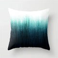 Axyaa Teal Blue Geometric Pillow Cases with Letter Leaves Plant Print, Deer Animal Design.