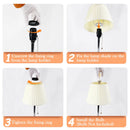 Axyaa Rechargeable LED Table Lamp with USB Ports and Lampshade