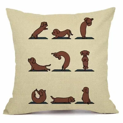 Axyaa Christmas Sausage Style Cushion Cover | Festive Dog Decorative Pillow Cover 45x45cm